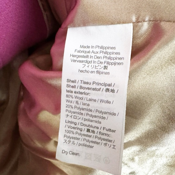 J. Crew Cocoon Coat Wool Italian Stadium Cloth Nello Gori Pink - Picture 6 of 7